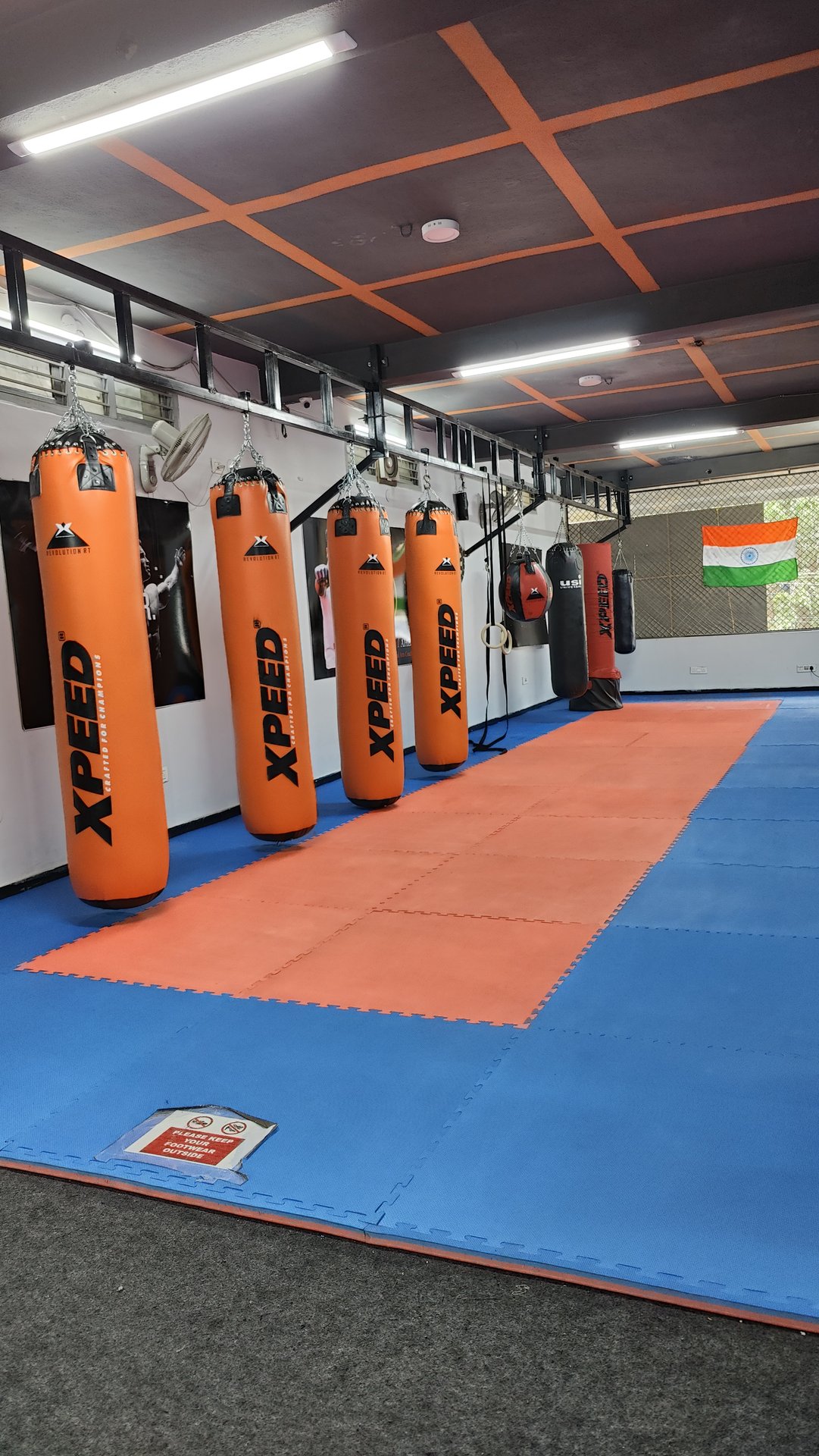 UMF training hall with heavy bags